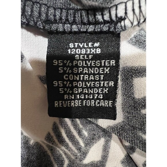 Elie McCarthy Womens Top Black White Buttondown Geometric Blouse Plus-size 2X - Picture 6 of 7